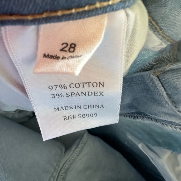 CHELSEA & VIOLET SKINNY JEANS BOW ZIPPER DETAIL LIGHT BLUE SPLATTER WOMENS 28 - Picture 8 of 10